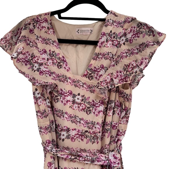 Nanette Lepore Exbury Gardens Floral Midi Dress Peach Multi Size 8 - Picture 5 of 5